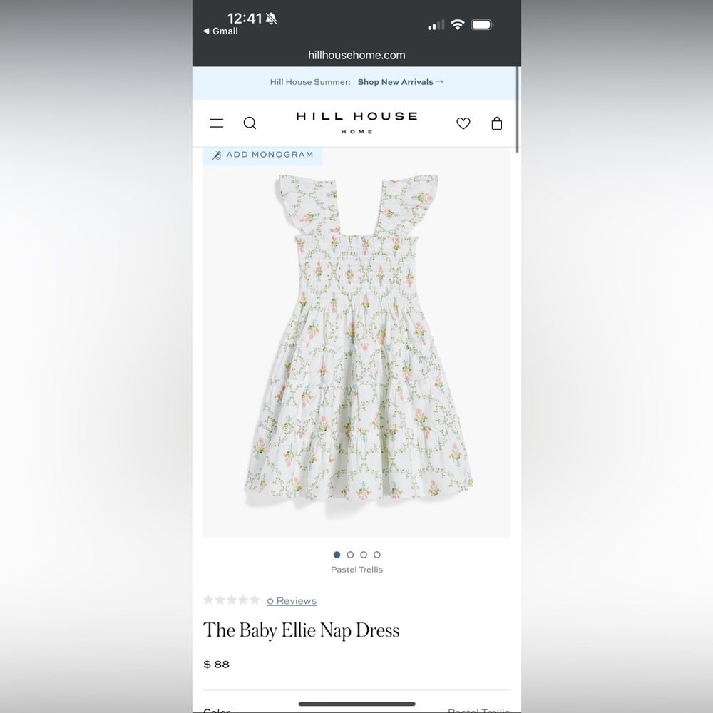 Hill House Baby Girl Nap Dress - Pastel Trellis 18-24 months